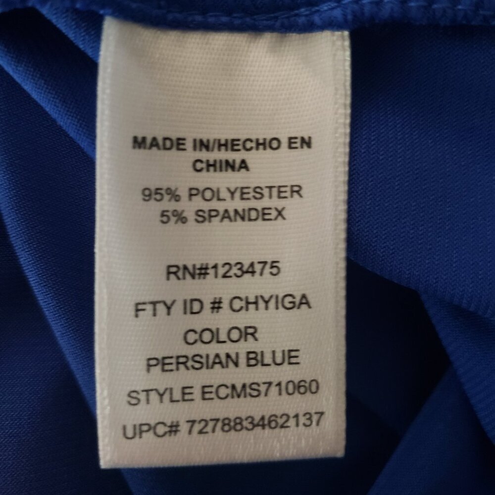 NWT Ellen Tracy Company Top L Zip Front Roll Tab Cuffs Blue - Picture 10 of 10
